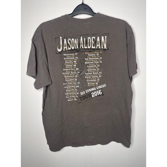 Jason Aldean T Shirt Adult Sz XL 2016 Six String Circus Tour Tee Gray Country - Picture 3 of 5
